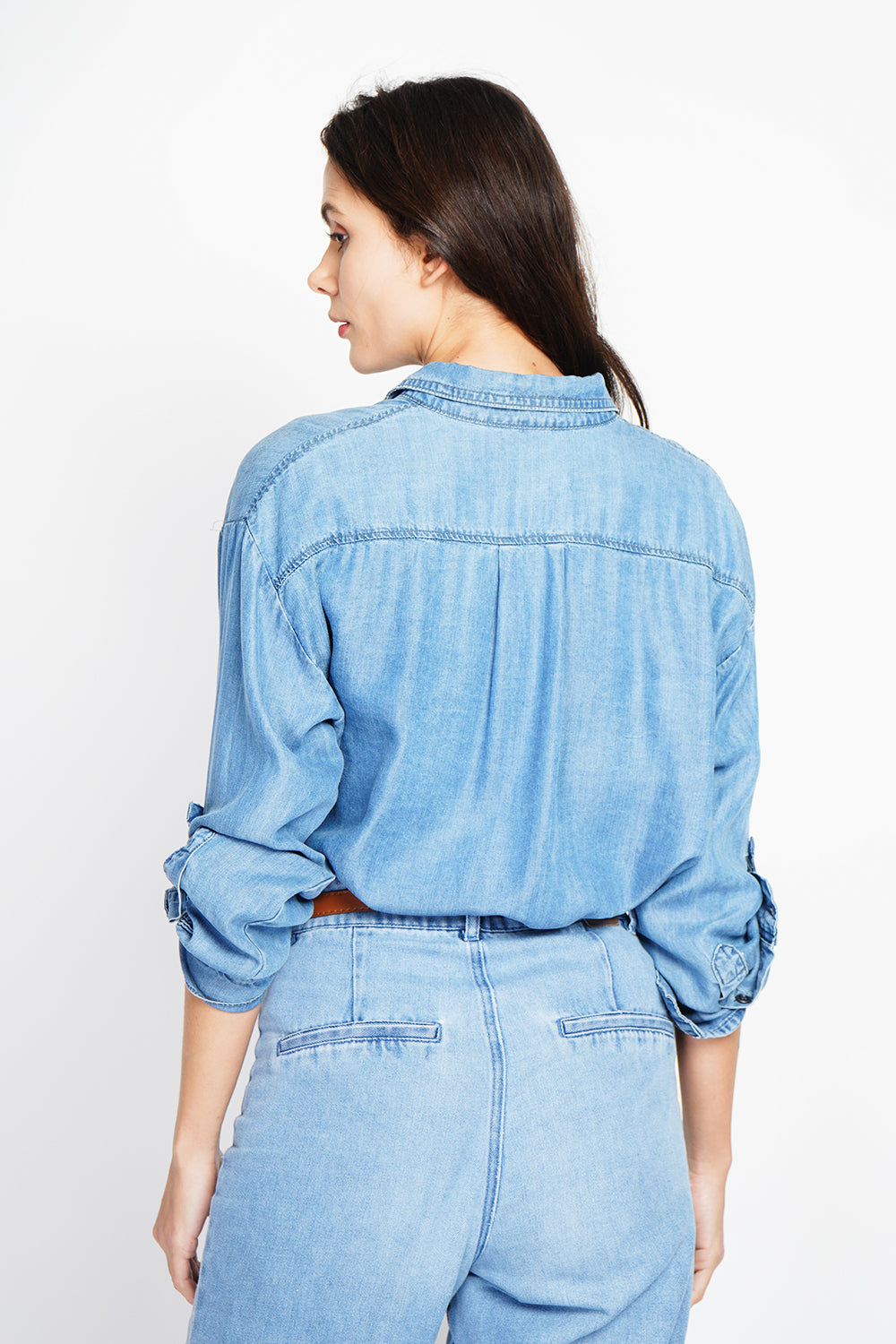 JEAN SHIRT WITH FRONT POCKETS