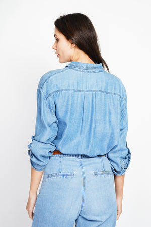 JEAN SHIRT WITH FRONT POCKETS