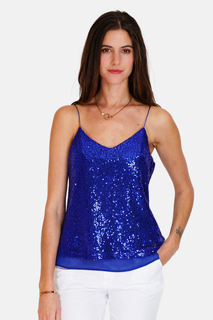 Thin sequin strap top