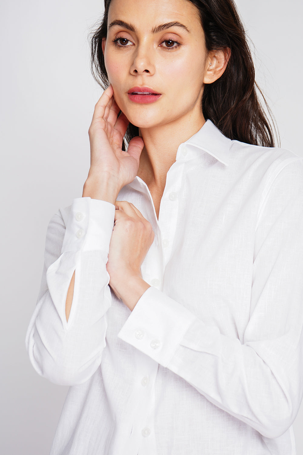 Chemise col classique coupe large – Blanc – Assuili