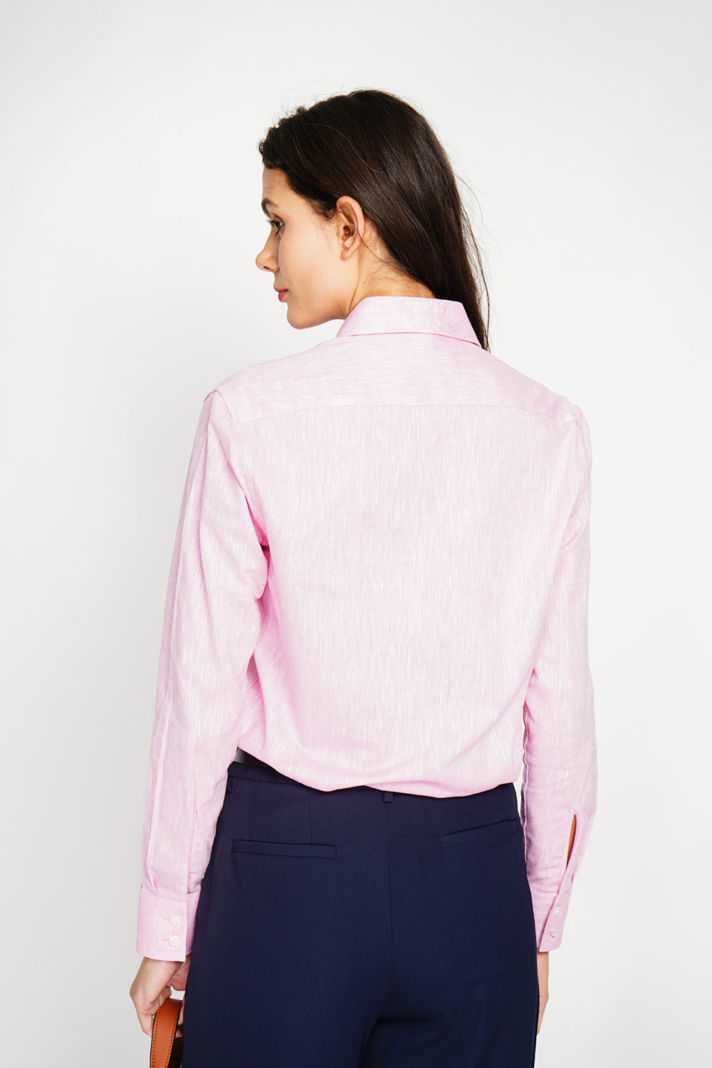 Classic collar shirt with a wide cut – Pink – Assuili