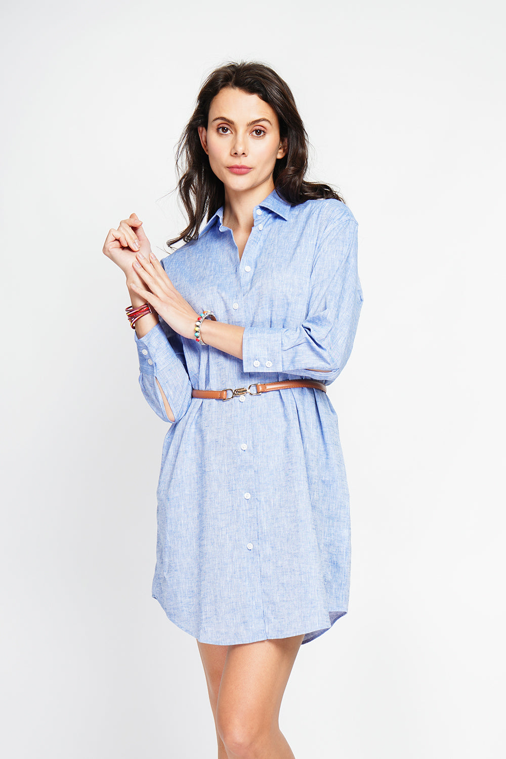 Classic collar shirt dress with wide cut – Blue Jeans – Assuili