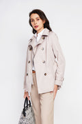 Trench mi-long ceinturé manches longues – Beige – Assuili