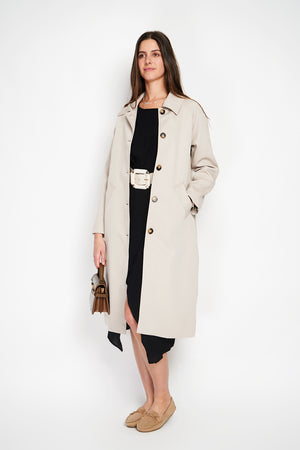 Oversized trench coat with checked lining