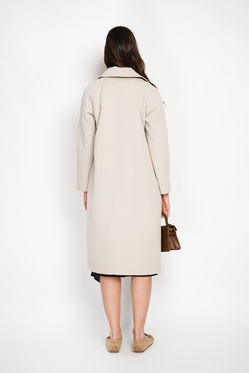 Trench oversize doublure à carreaux – Beige – Assuili