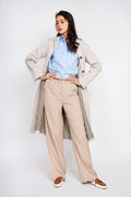 Trench oversize doublure à carreaux – Beige – Assuili