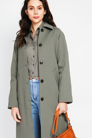 Oversized trench coat with checked lining