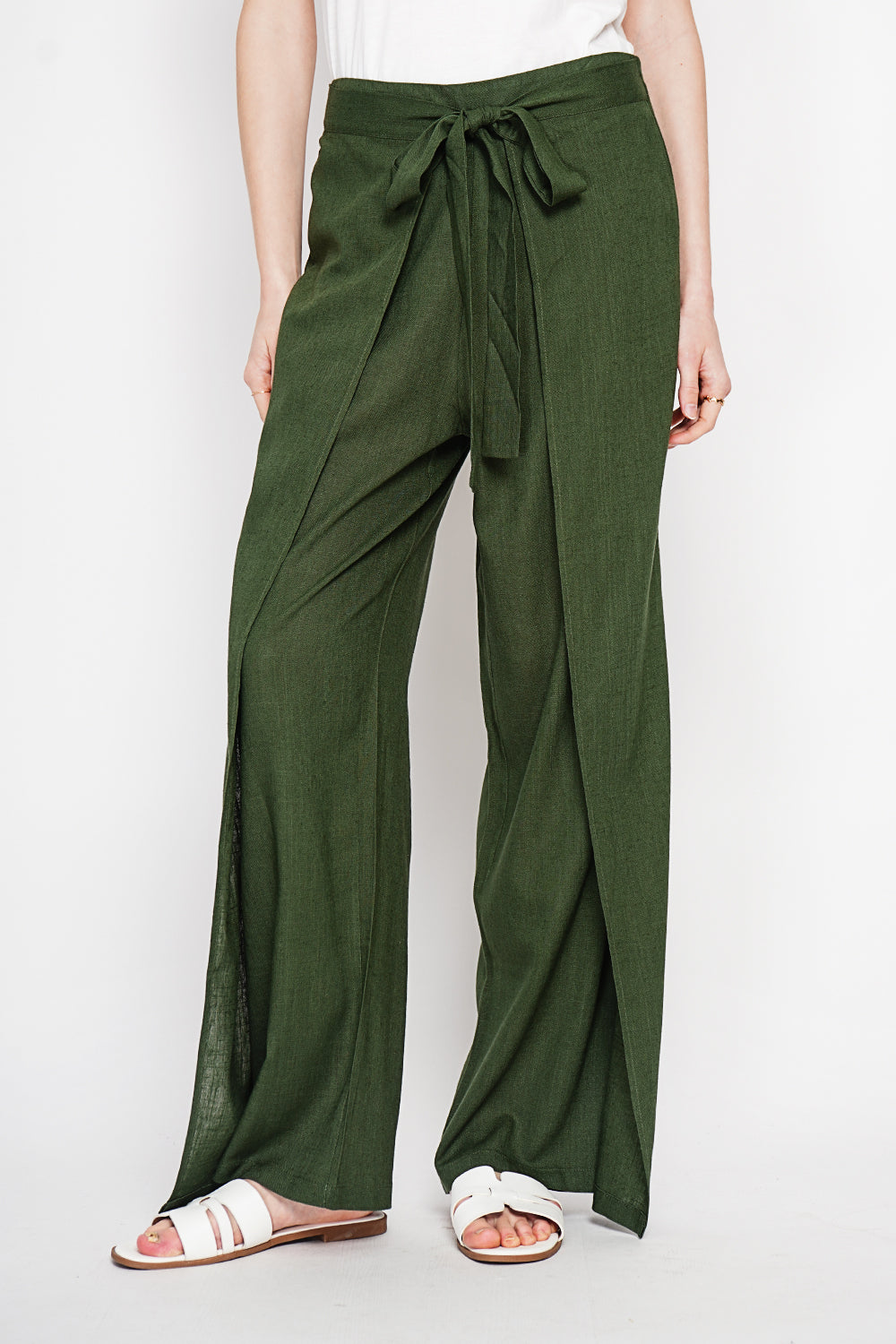 Pantalon portefeuille large poches latérales – Kaki – Assuili