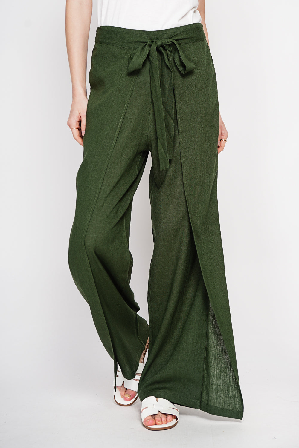 Pantalon portefeuille large poches latérales – Kaki – Assuili