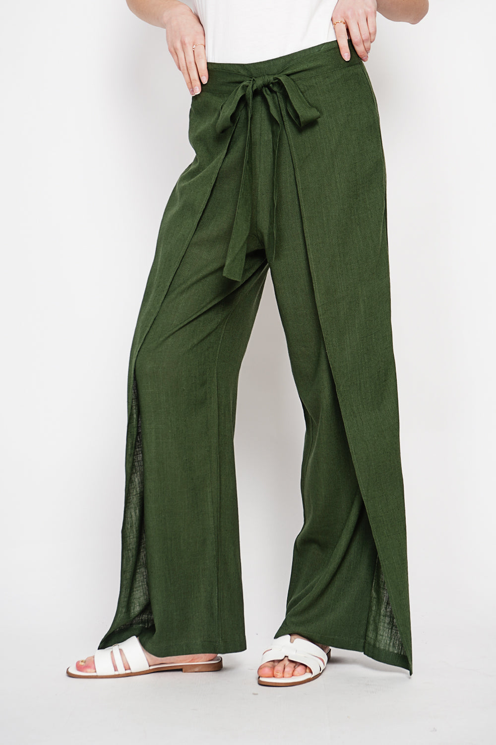 Pantalon portefeuille large poches latérales – Kaki – Assuili