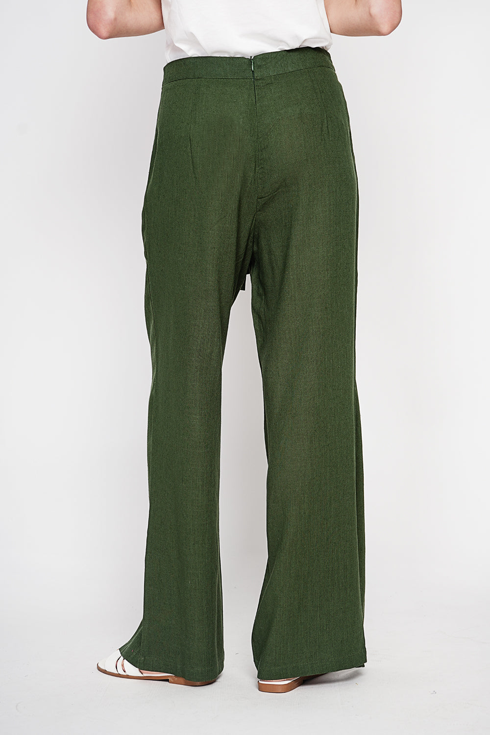 Pantalon portefeuille large poches latérales – Kaki – Assuili