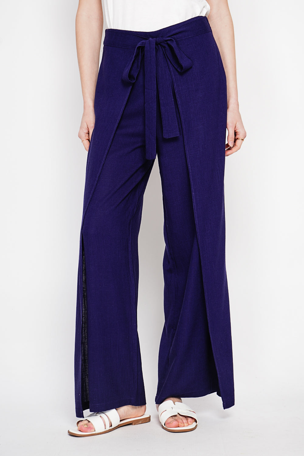 Pantalon portefeuille large poches latérales – Bleu marine – Assuili