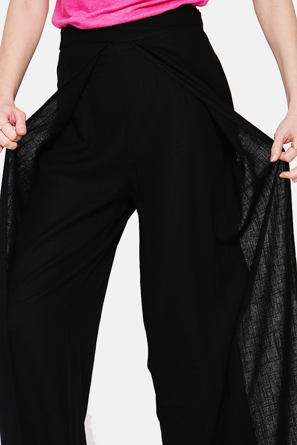 Pantalon portefeuille large poches latérales – Noir – Assuili