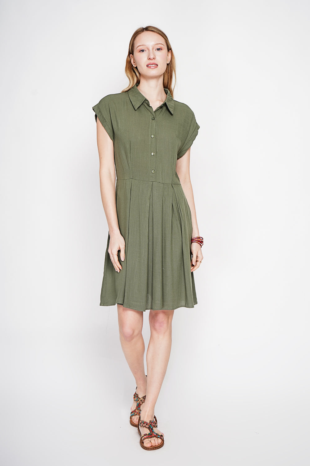 Robe saharienne manches courtes – Kaki – Assuili