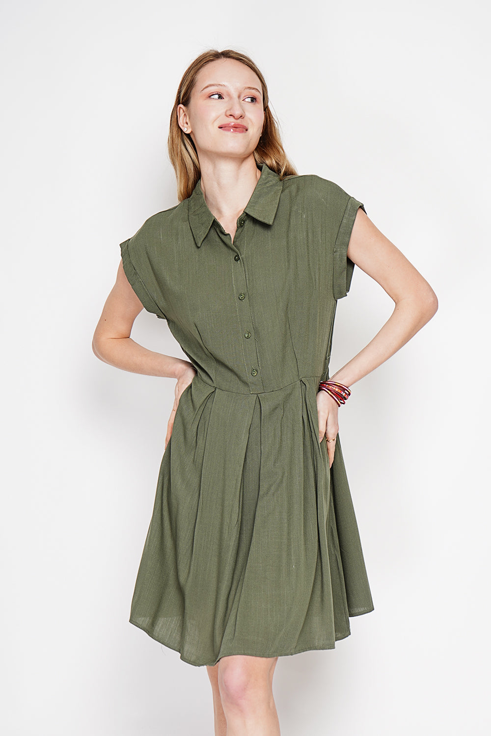 Robe saharienne manches courtes – Kaki – Assuili