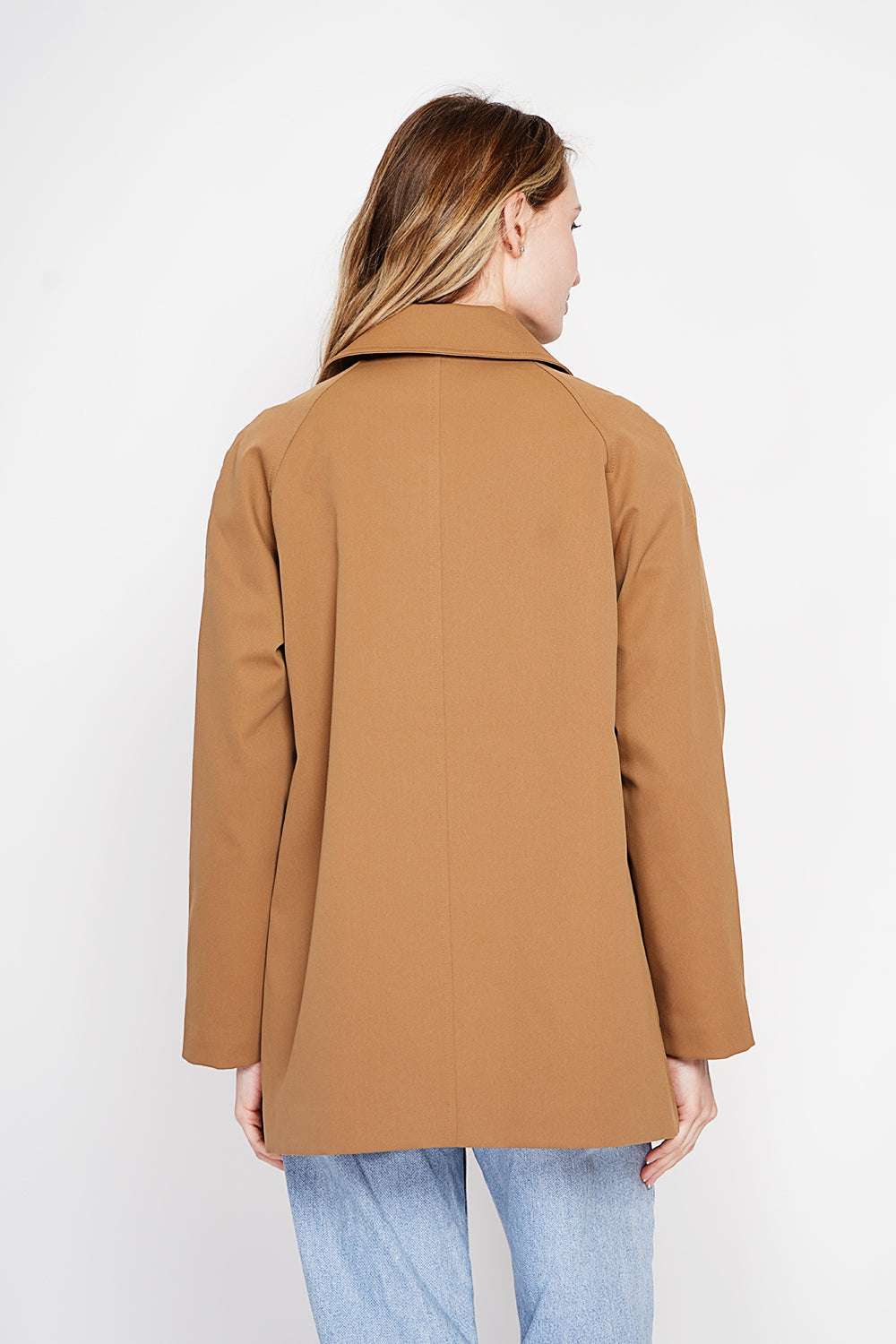 Trench mi-long oversize doublure à carreaux – Marron – Assuili