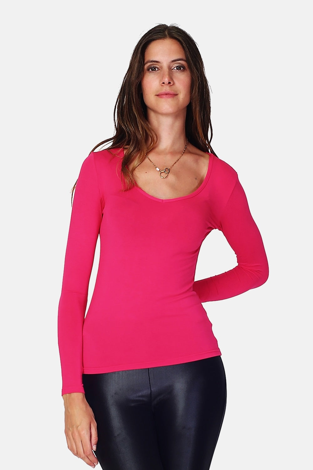 V-neck under sweater with long sleeves