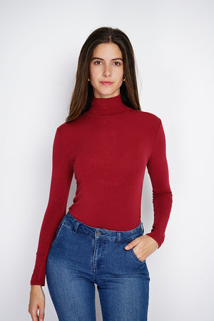 Long-sleeved turtleneck bodysuit