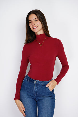 Long-sleeved turtleneck bodysuit