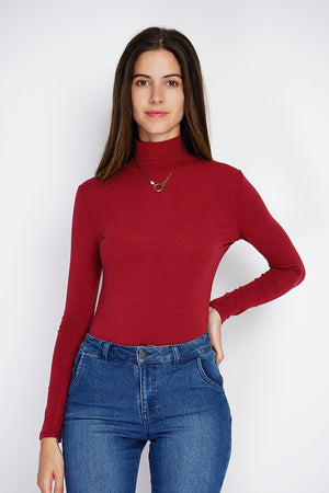 Long-sleeved turtleneck bodysuit