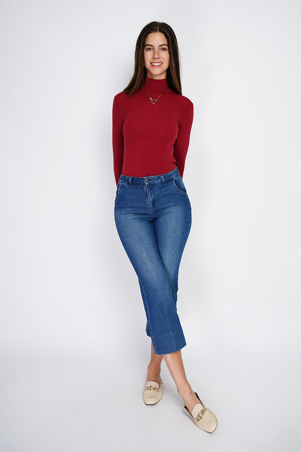 Long-sleeved turtleneck bodysuit