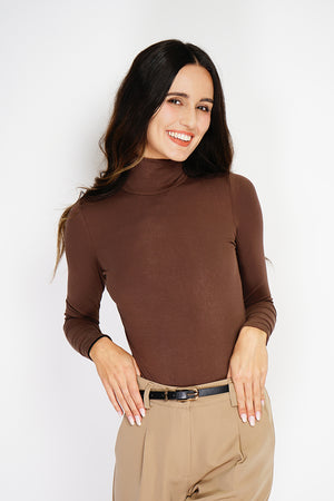 Long-sleeved turtleneck bodysuit