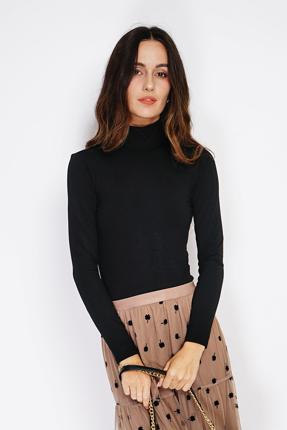 Long-sleeved turtleneck bodysuit