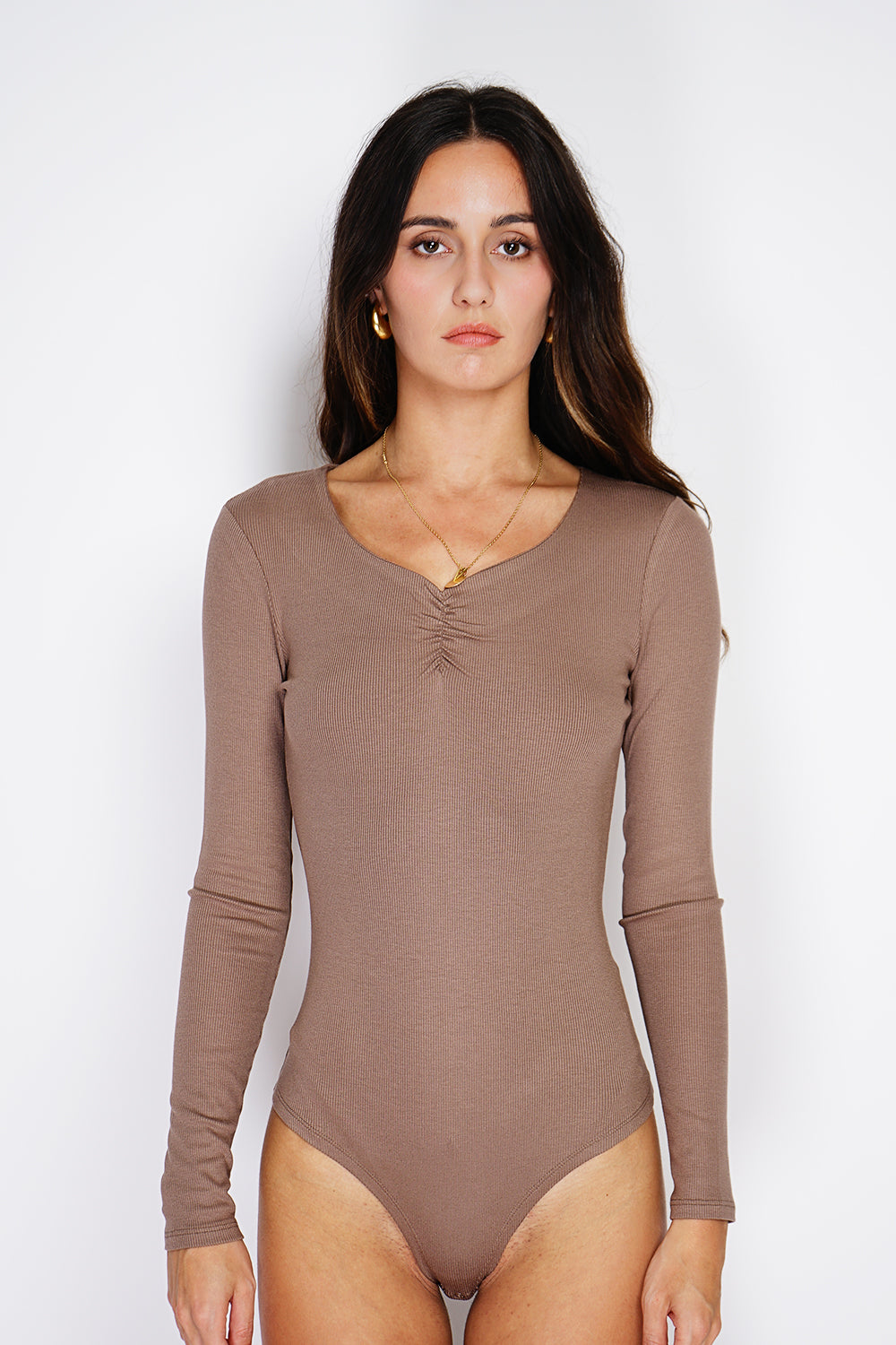 Bodysuit with sweetheart neckline