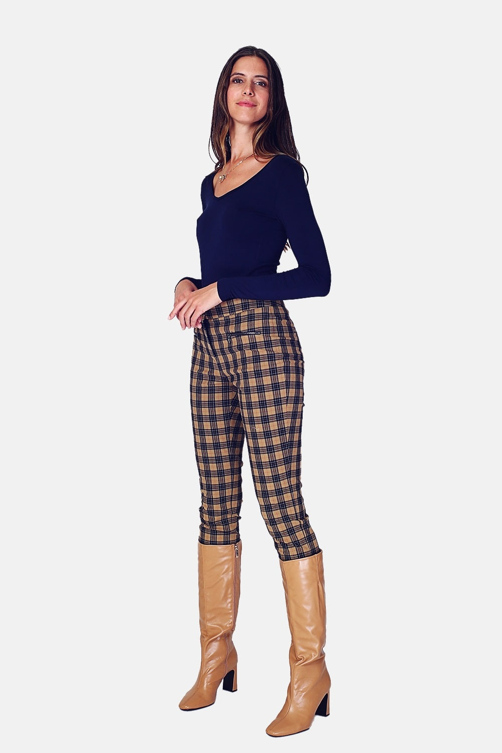 Sous-pull col V fourré thermique – Bleu nuit – Assuili