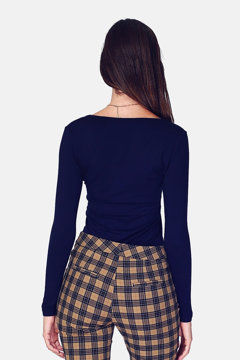 Sous-pull col V fourré thermique – Bleu nuit – Assuili