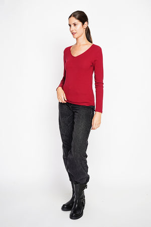 Under Sweater V-neck lined with thermal long sleeves