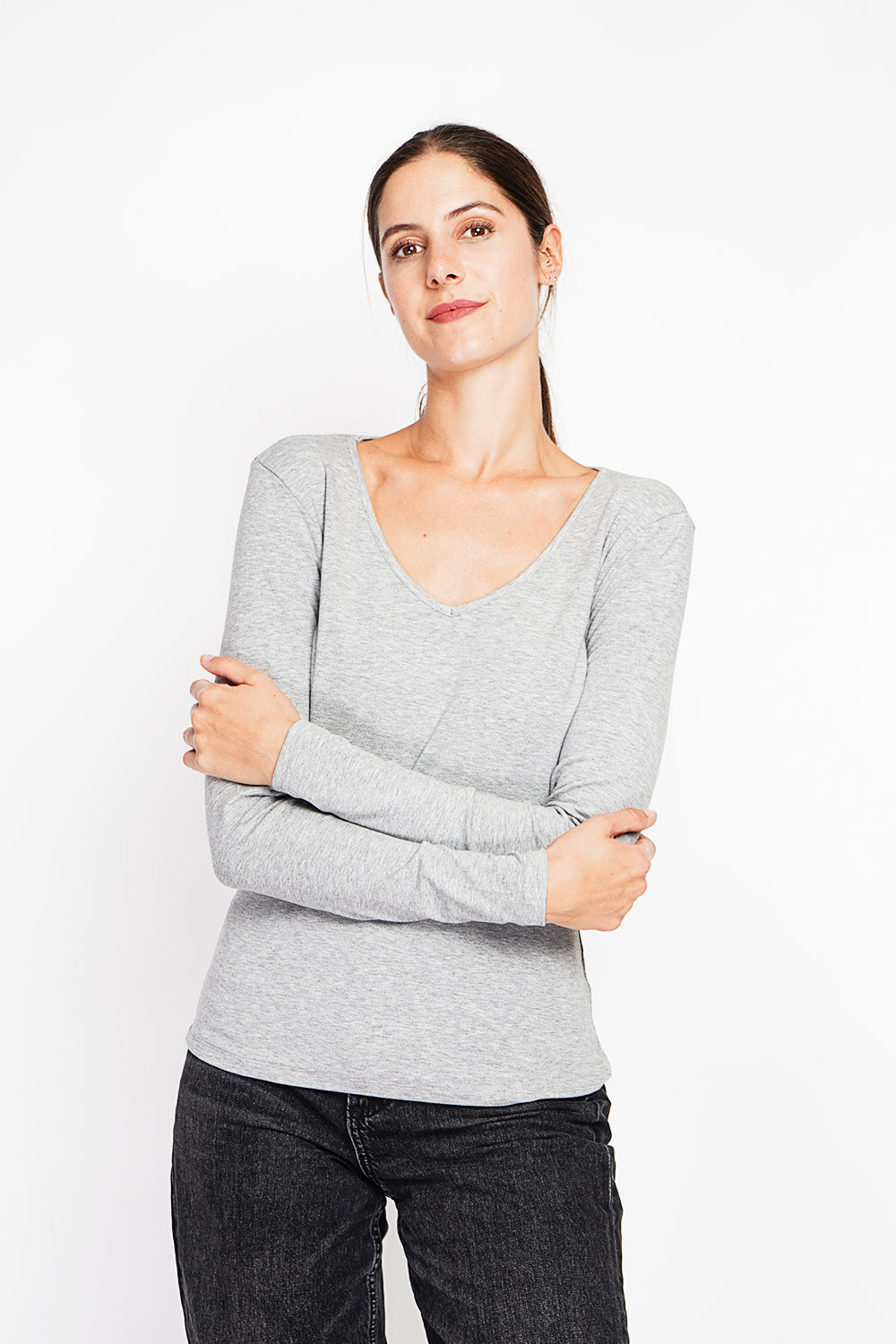 Under Sweater V-neck lined with thermal long sleeves