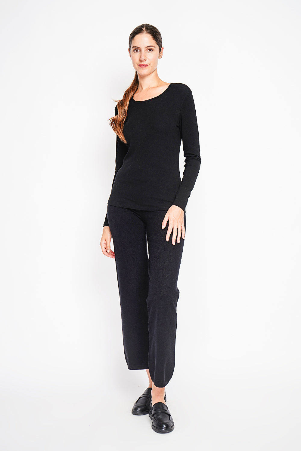 Sous-pull col rond fourré thermique – Noir – Assuili
