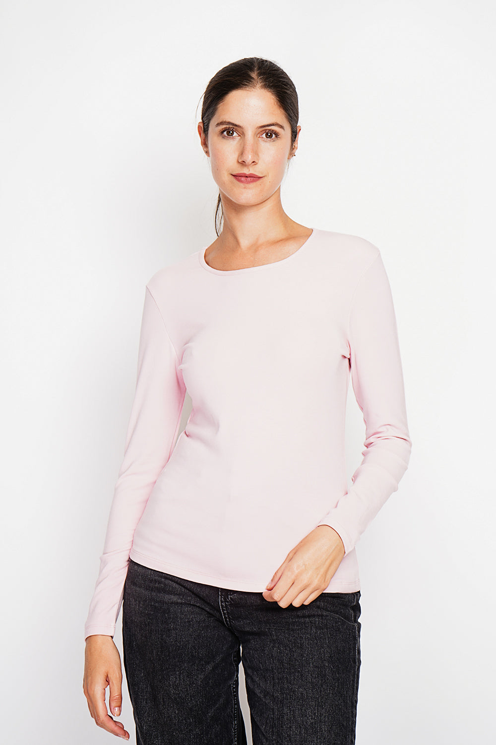 Sous-pull col rond fourré thermique – Rose – Assuili