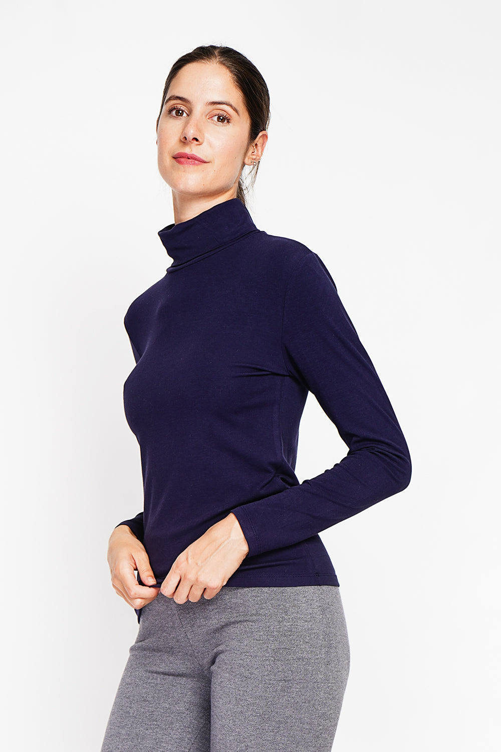 Sous-pull col roulé fourré thermique – Bleu nuit – Assuili