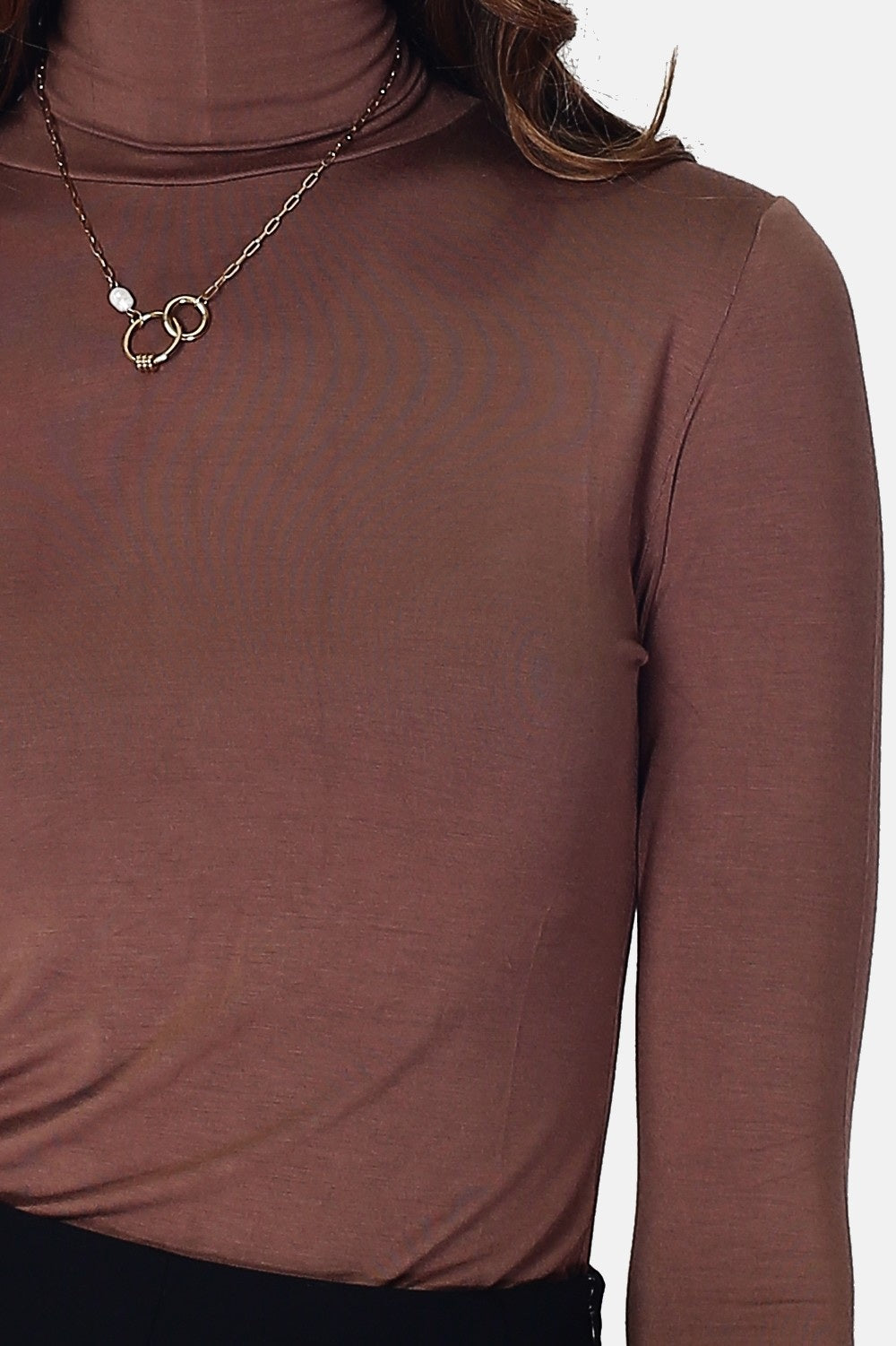 Sous-pull col roulé fourré thermique – Café – Assuili