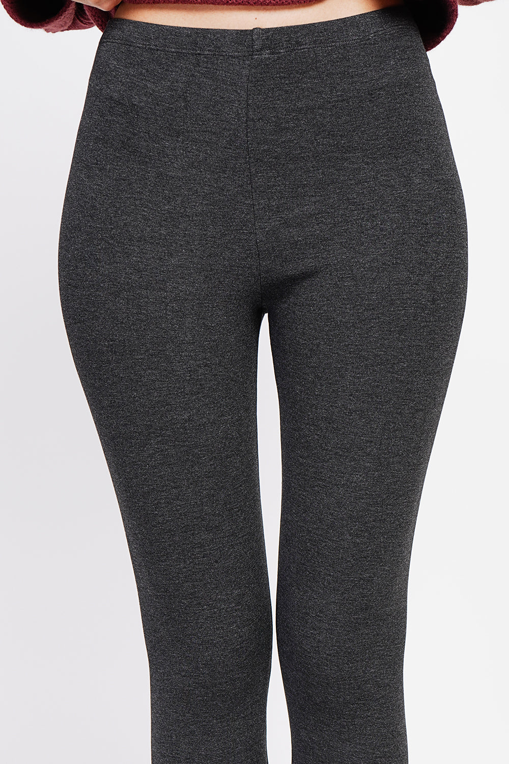 Legging taille haute fourré – Gris foncé – Assuili