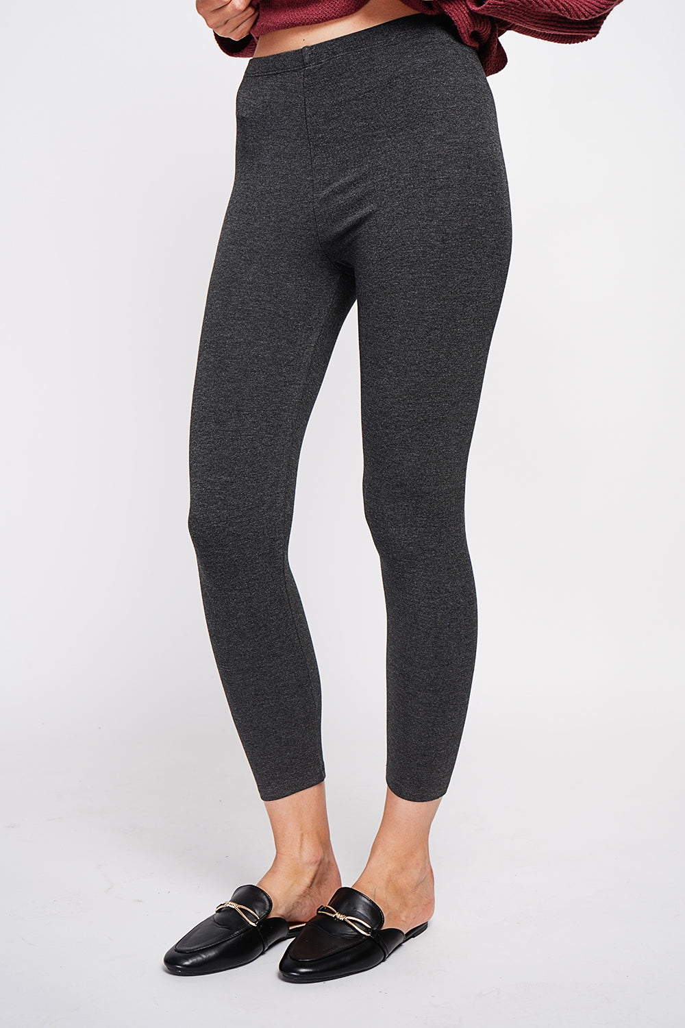 Legging taille haute fourré – Gris foncé – Assuili