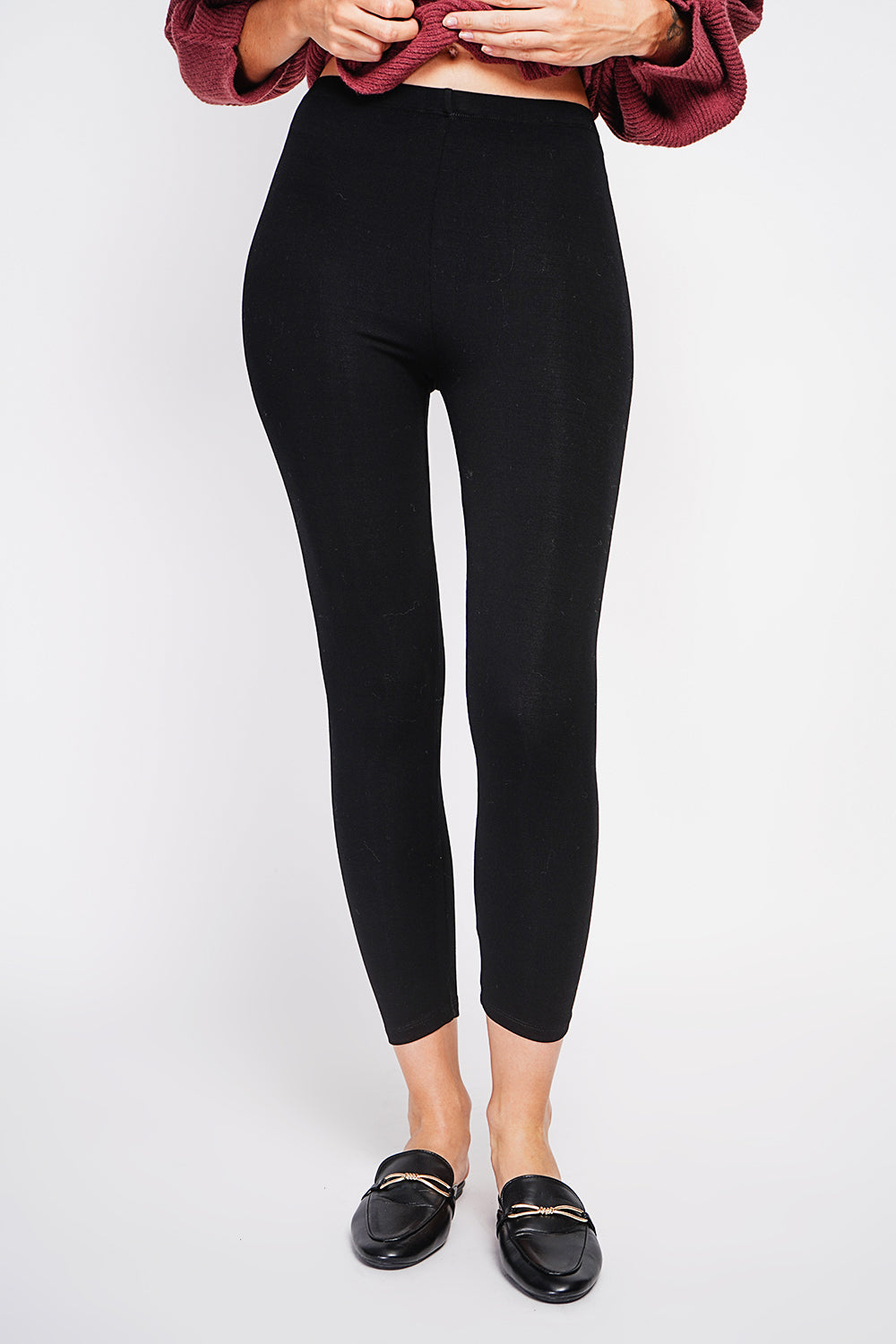 Legging taille haute fourré – Noir – Assuili