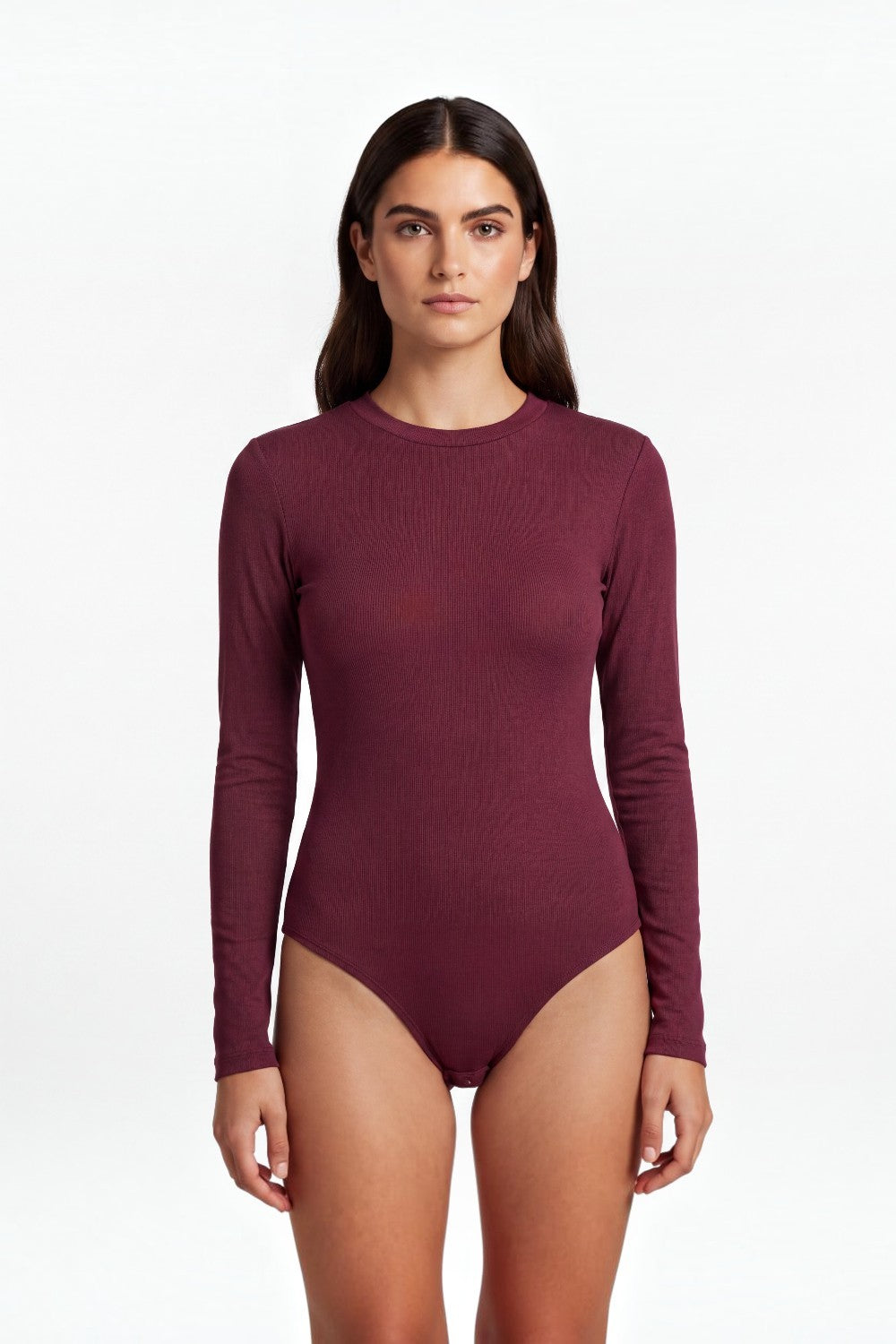 Body col montant manches longues – Bordeaux – Assuili