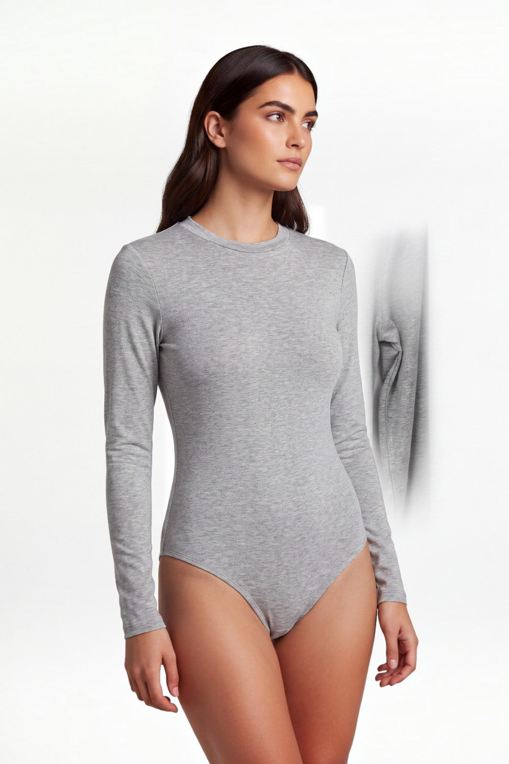 Body col montant manches longues – Gris – Assuili