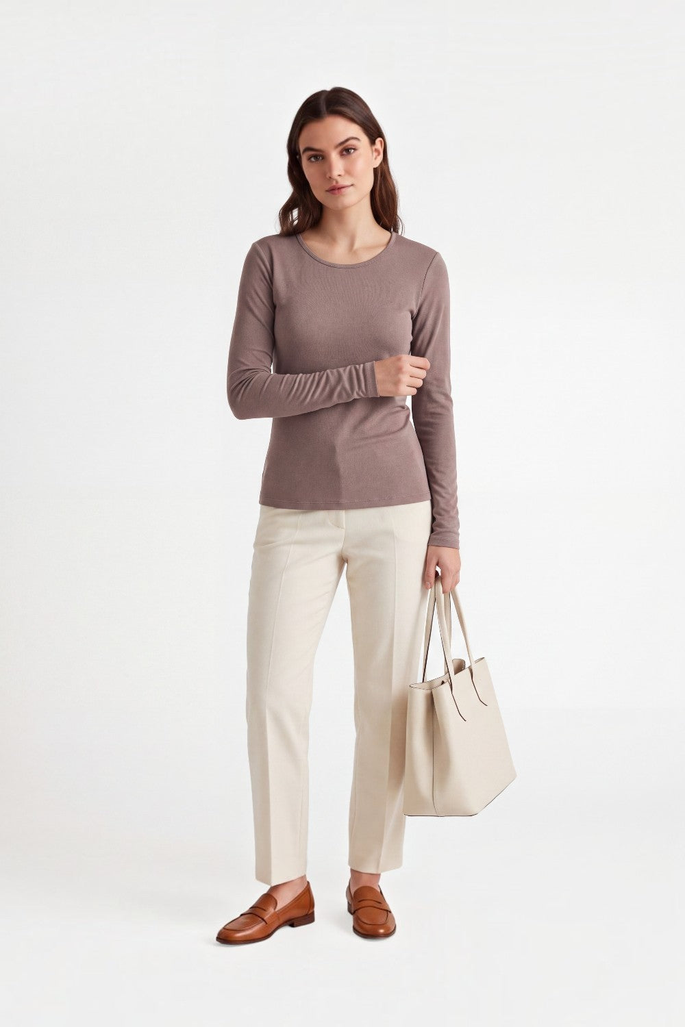 Sous-pull col rond manches longues – Désert – Assuili