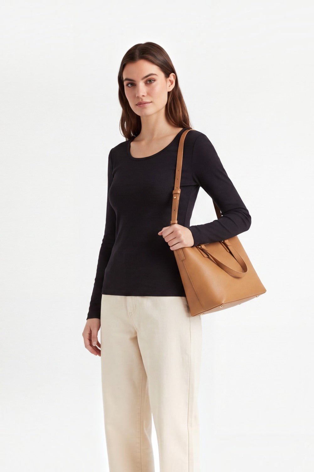 Sous-pull col rond manches longues – Noir – Assuili