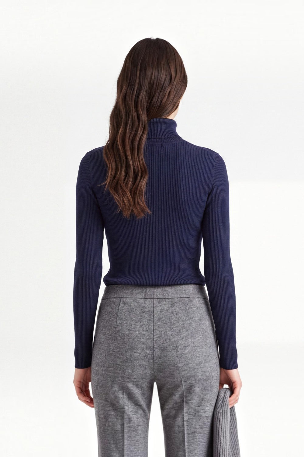 Sous-pull col roulé manches longues – Bleu nuit – Assuili