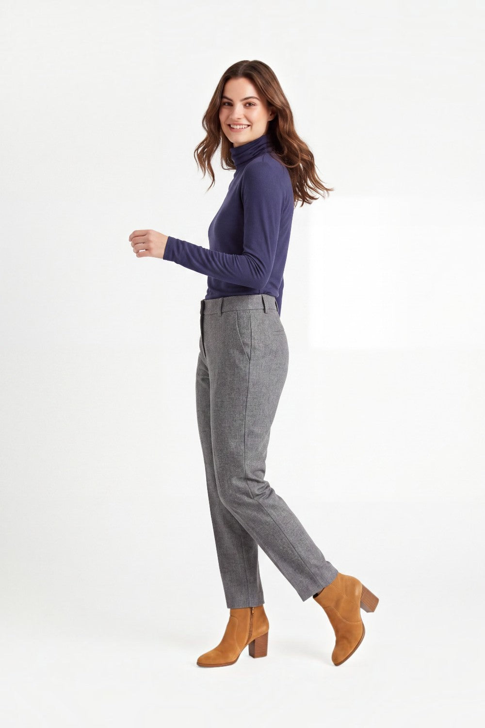 Sous-pull col roulé manches longues – Bleu nuit – Assuili