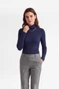 Sous-pull col roulé manches longues – Bleu nuit – Assuili