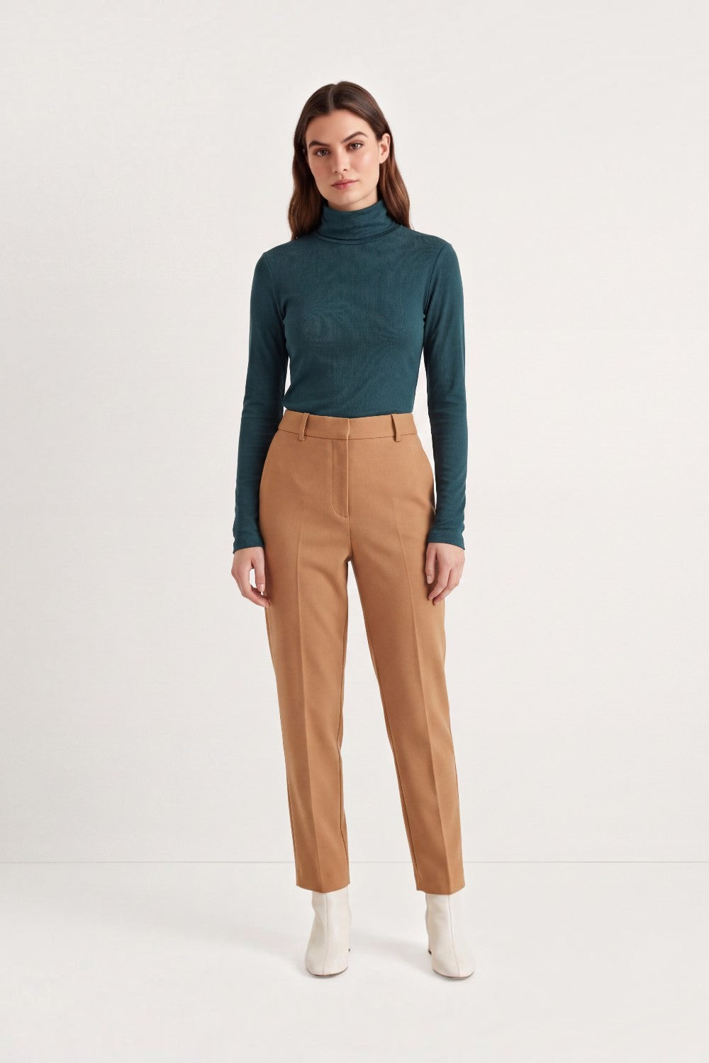 Sous-pull col montant manches longues – Vert mer du Nord – Assuili