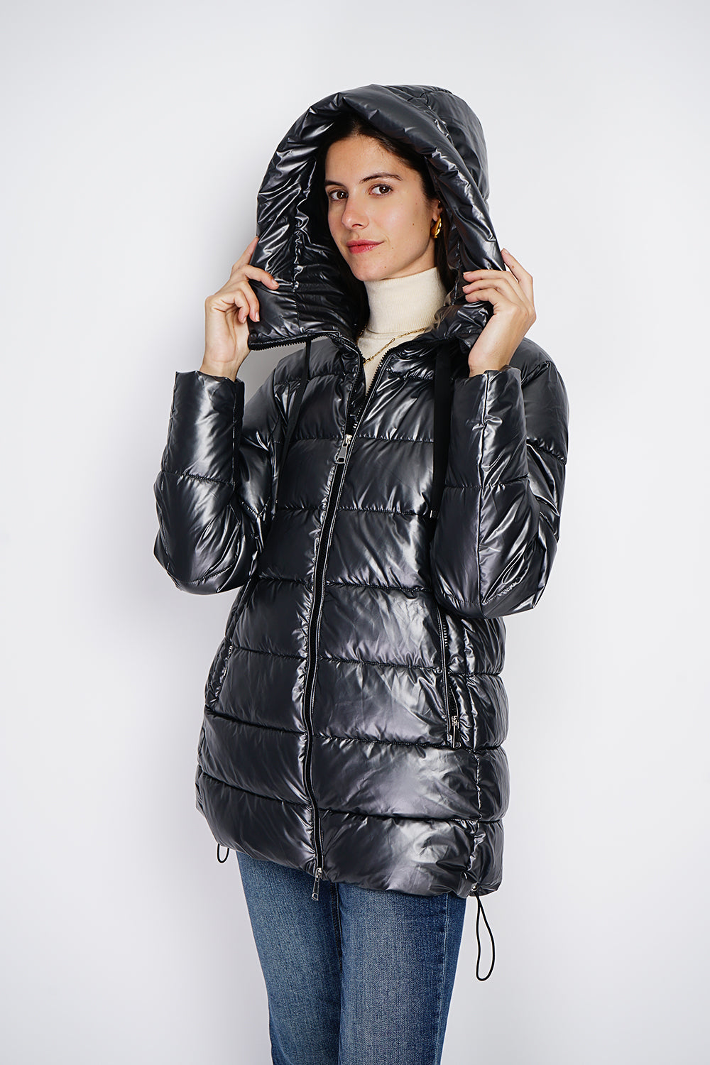 Semi-long down jacket