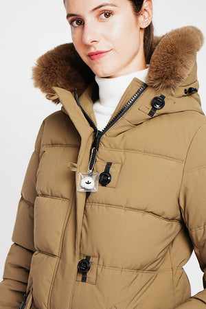 Long down jacket with thermal insulation up to -20°C