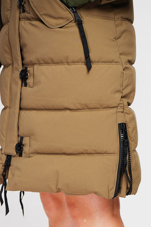 Long down jacket with thermal insulation up to -20°C